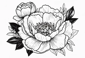 make me a black and white tattoo that has one of each following flowers peony, carnation, daffodil, daphne, dahlia, desiree, daisy and rose tattoo idea