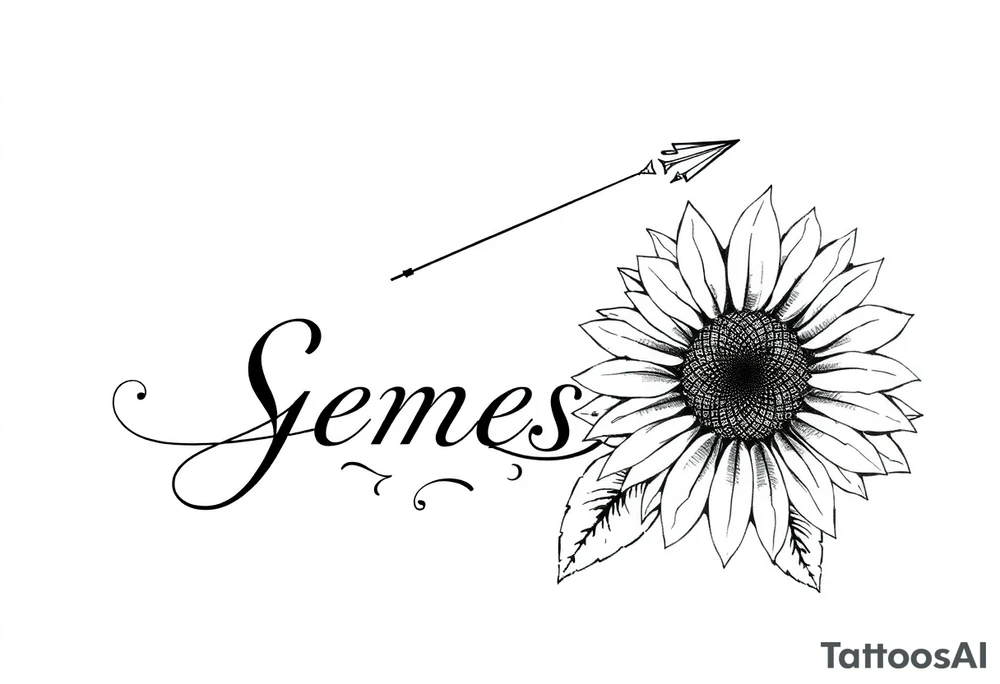 Sagittarius, name genesis and a sunflower tattoo idea