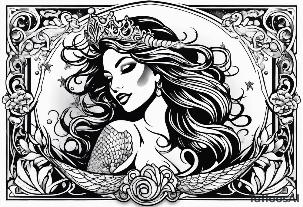A beautiful and singing mermaid tattoo idea