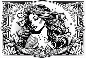 A beautiful and singing mermaid tattoo idea