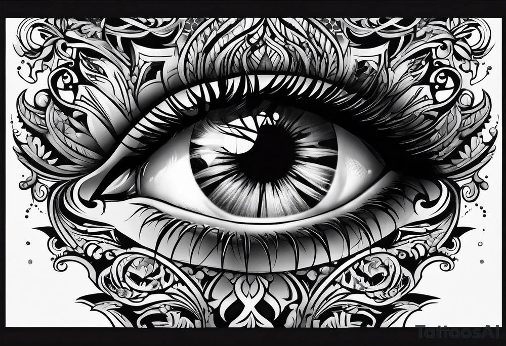 goth themed eye tattoo idea