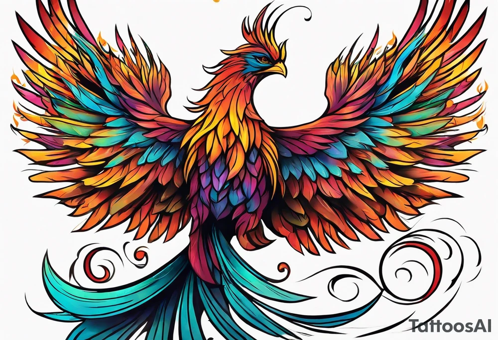 Small phoenix rising up. For mom memory. Little details tattoo idea