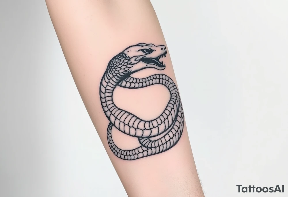 mystical snake wrapped around tattoo idea