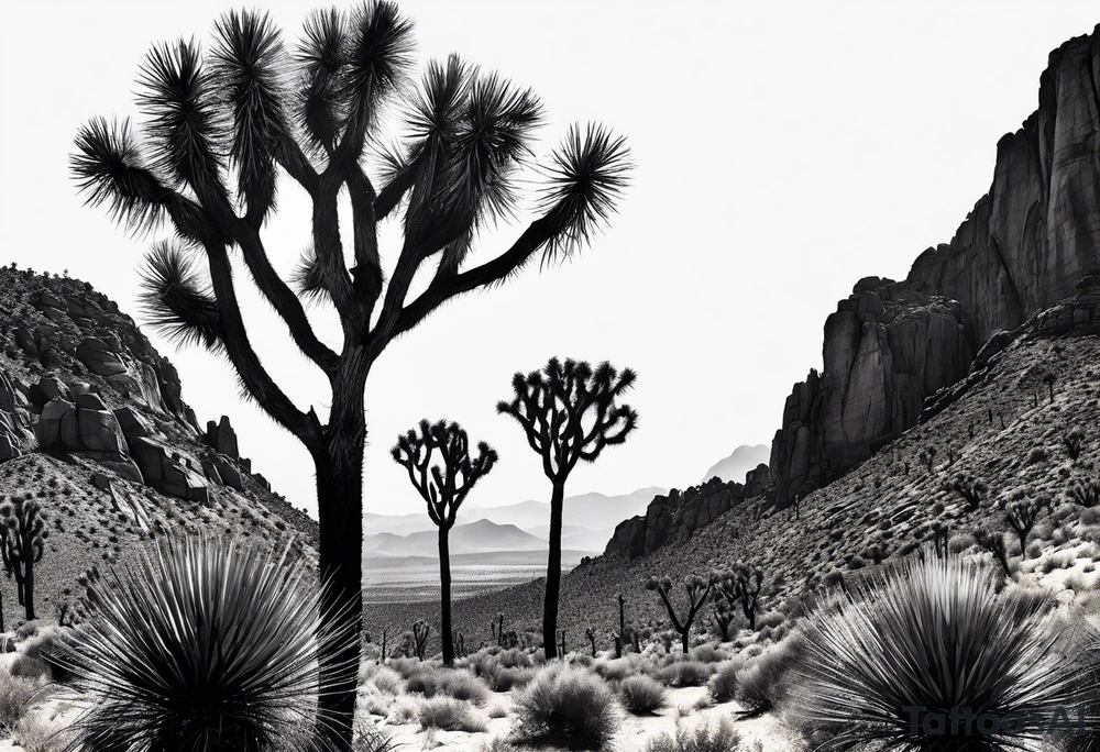 Tall Joshua trees tattoo idea