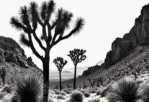 Tall Joshua trees tattoo idea