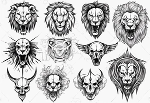 Lion skull tattoo idea