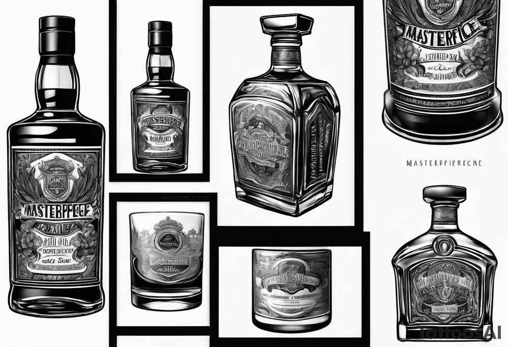 Imported whiskey bottle tattoo idea