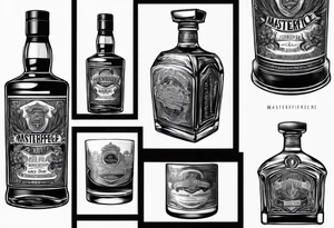 Imported whiskey bottle tattoo idea
