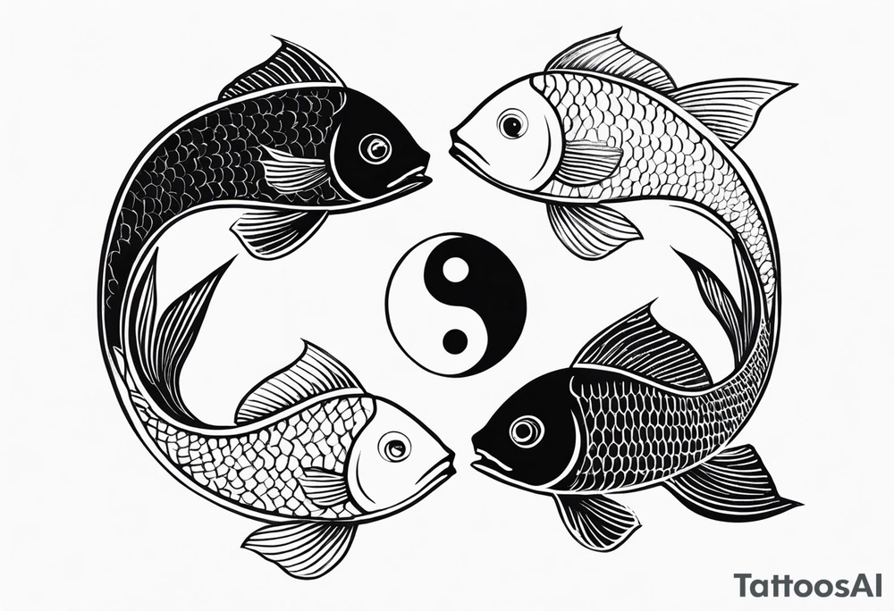 coi fish as a ying yang tattoo idea