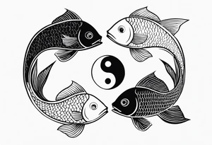 coi fish as a ying yang tattoo idea