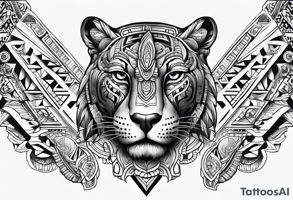 aztec jaguar totem tattoo idea