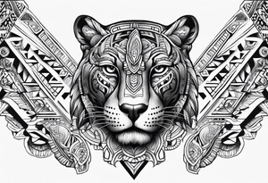 aztec jaguar totem tattoo idea