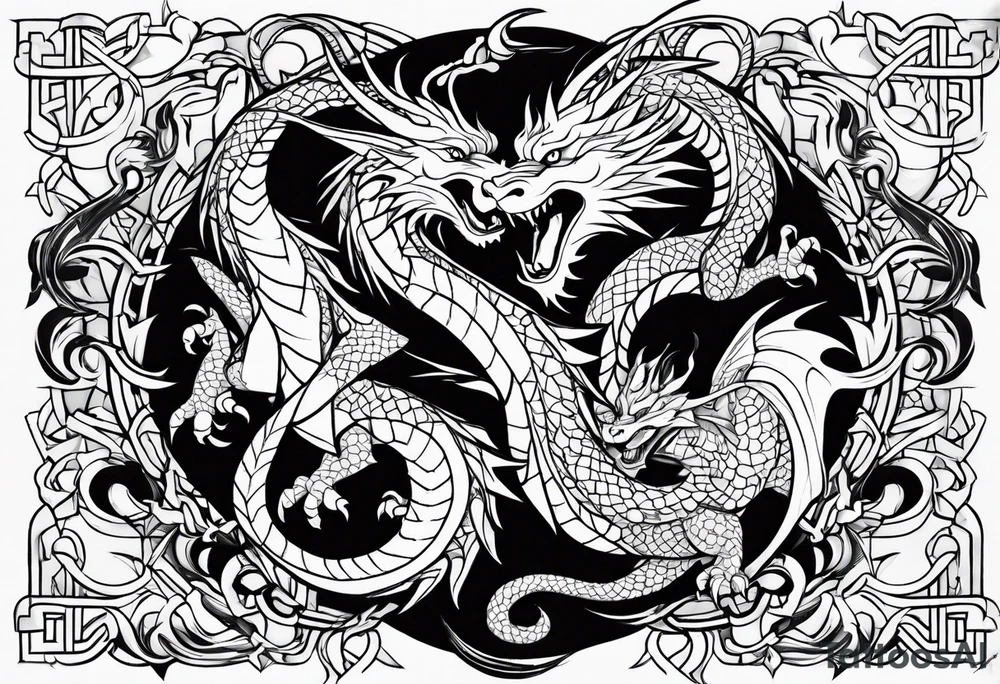 roaring dragons tattoo idea