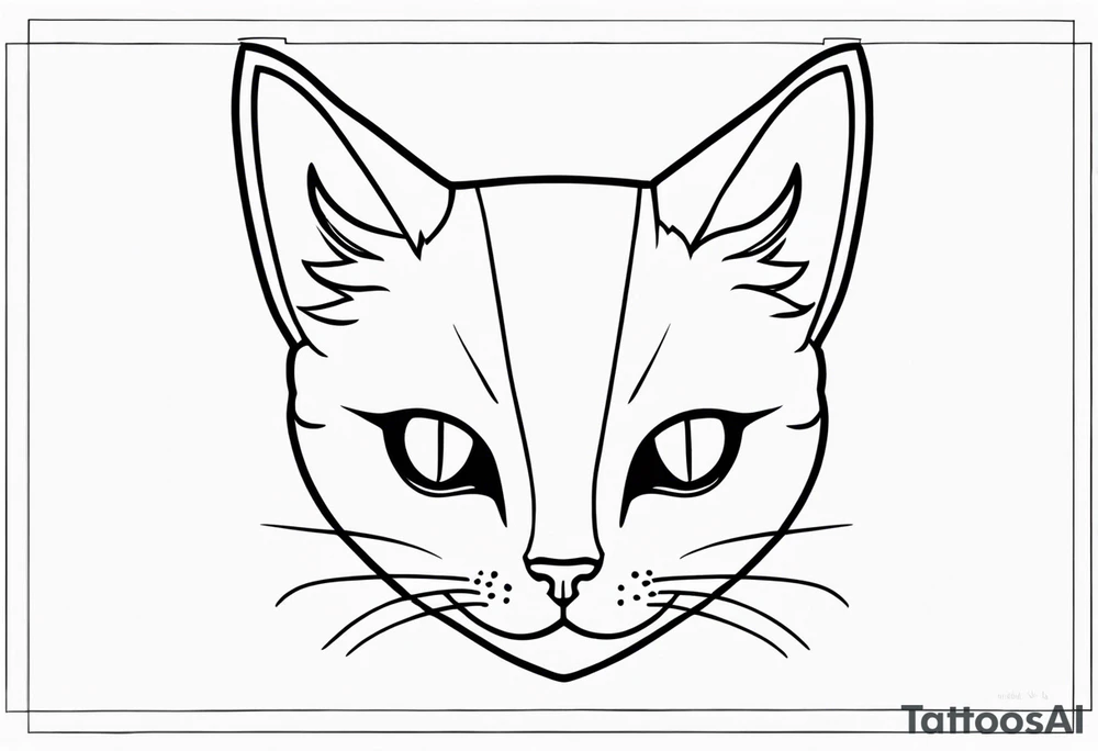 Thin line drawing of mineki neko tattoo idea