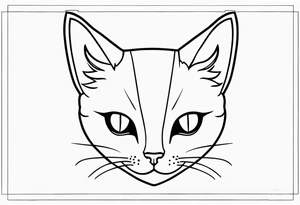 Thin line drawing of mineki neko tattoo idea