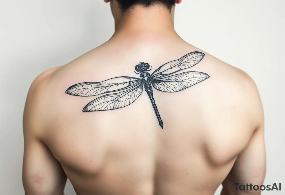 powerful, simple, and amazing dragonfly behind my ear tattoo that represents change, freedom and fresh start tattoo idea