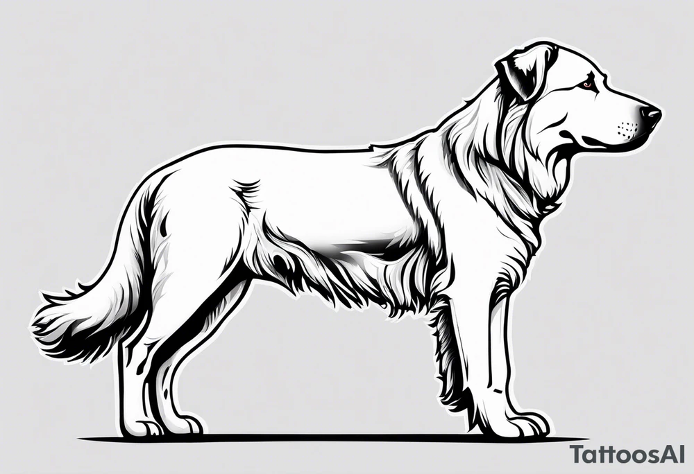 Big white dog those the member of family and most important animal in my life tattoo idea