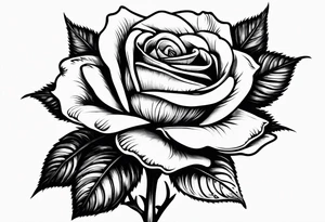 a human hand holding on to a single, long stem rose stem tattoo idea
