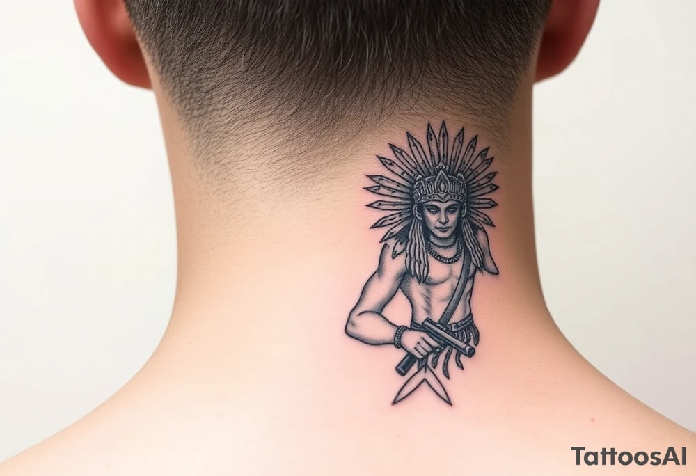 Aztec hench man going to work tattoo idea