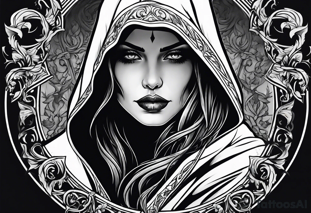 Female grim reaper tattoo idea