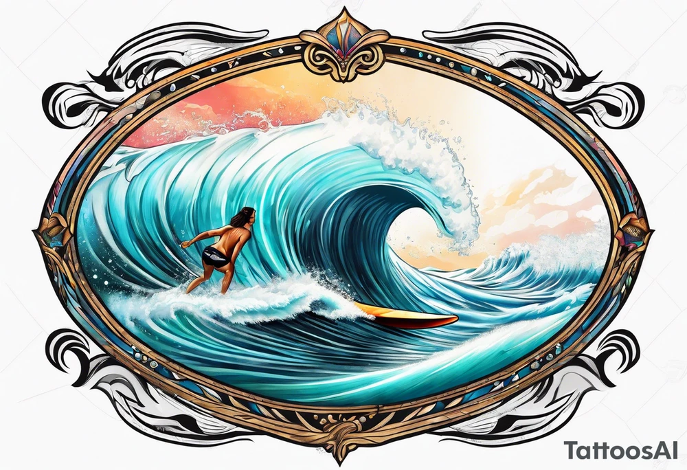 Surfboard tattoo idea