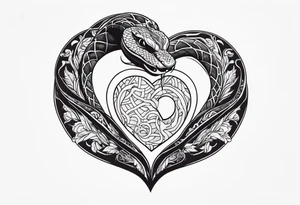 Snake eating human heart tattoo idea