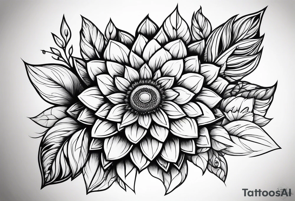 Indian blanket flower arrows tattoo idea