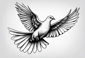 Dove flying horizontally tattoo idea