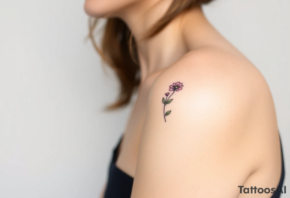 Upper arm and shoulder sleeve
Realistic
Water color
Fine line
Birth flowers for the months of
February 
July
August
October
December
Multi colored tattoo idea