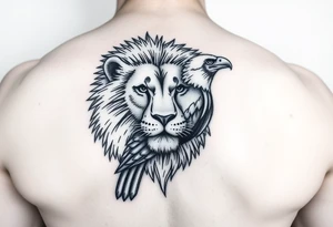 Minimalistic Dutch lion with Ecuadorian condor tattoo idea