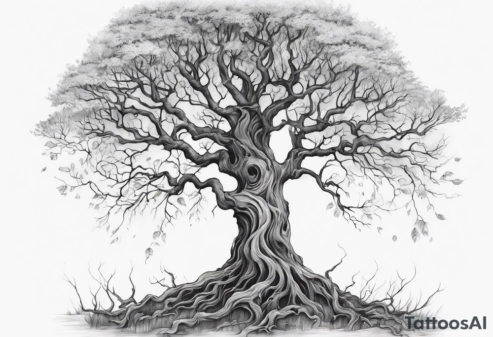 A leafless creepy tree tattoo idea