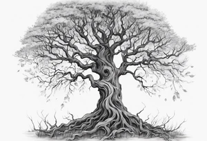 A leafless creepy tree tattoo idea