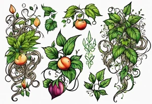 “Plant powered” with growing vines tattoo idea
