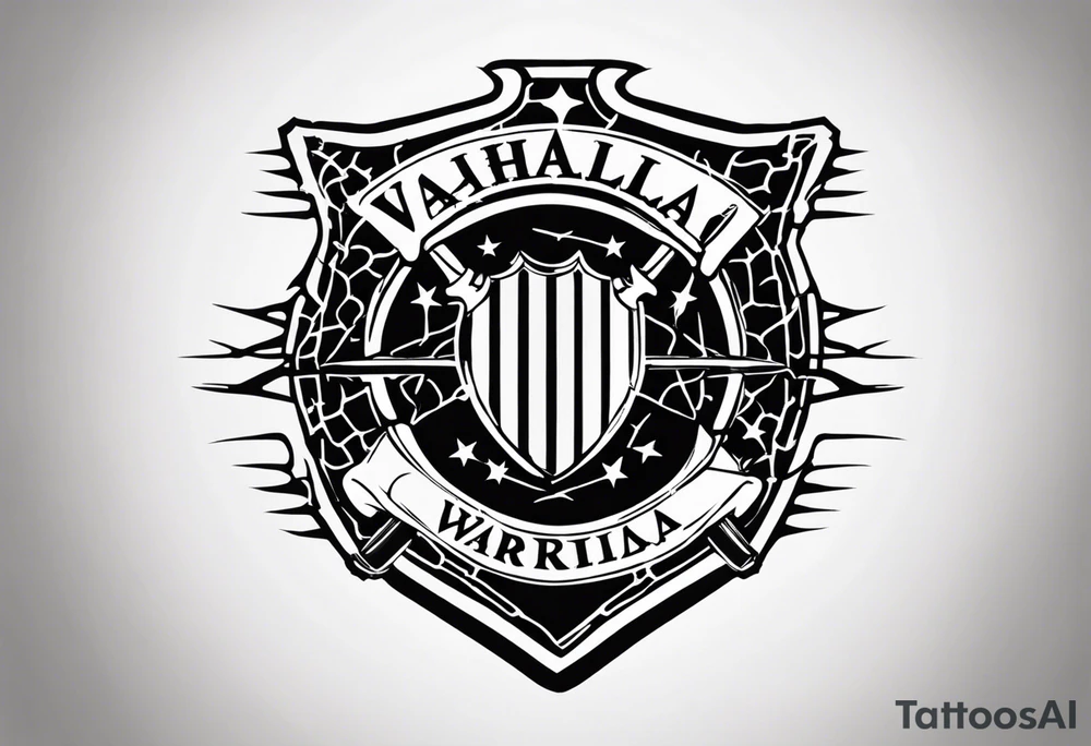 Wounded warrior valhalla shield barb wire prison tattoo idea