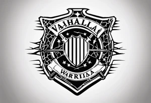Wounded warrior valhalla shield barb wire prison tattoo idea