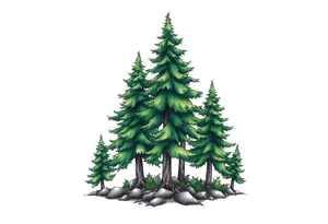 green trees tattoo idea