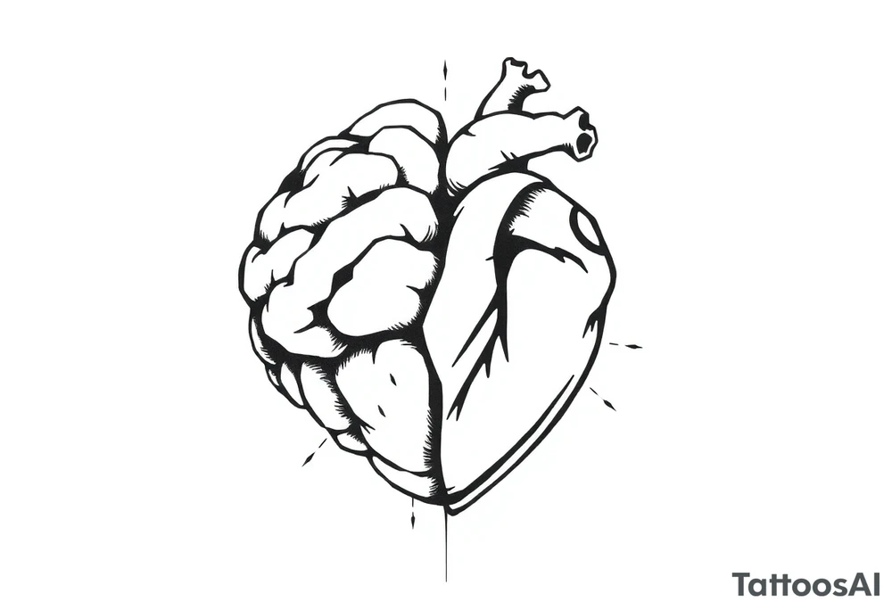 balance between brain and heart tattoo idea