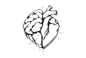 balance between brain and heart tattoo idea