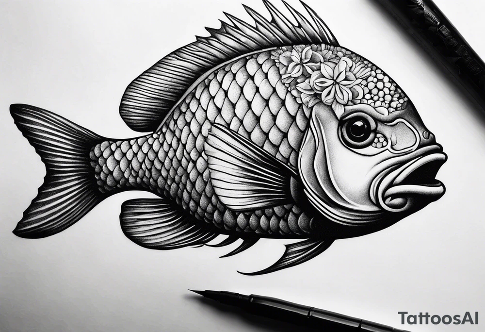 Caballito de mar hecho con puntillismo de arrastre tattoo idea