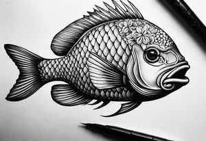 Caballito de mar hecho con puntillismo de arrastre tattoo idea