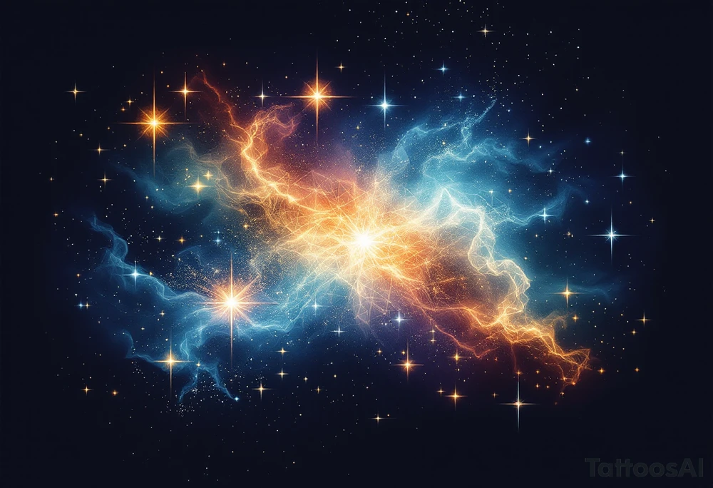 Stars and nebula tattoo idea