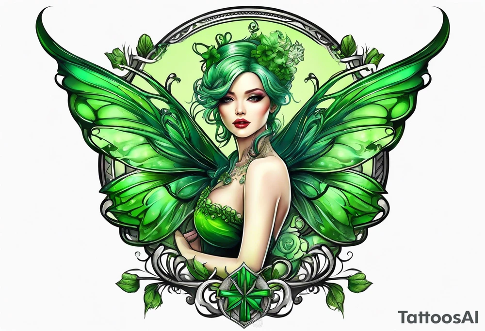 absinthe green fairy tattoo idea
