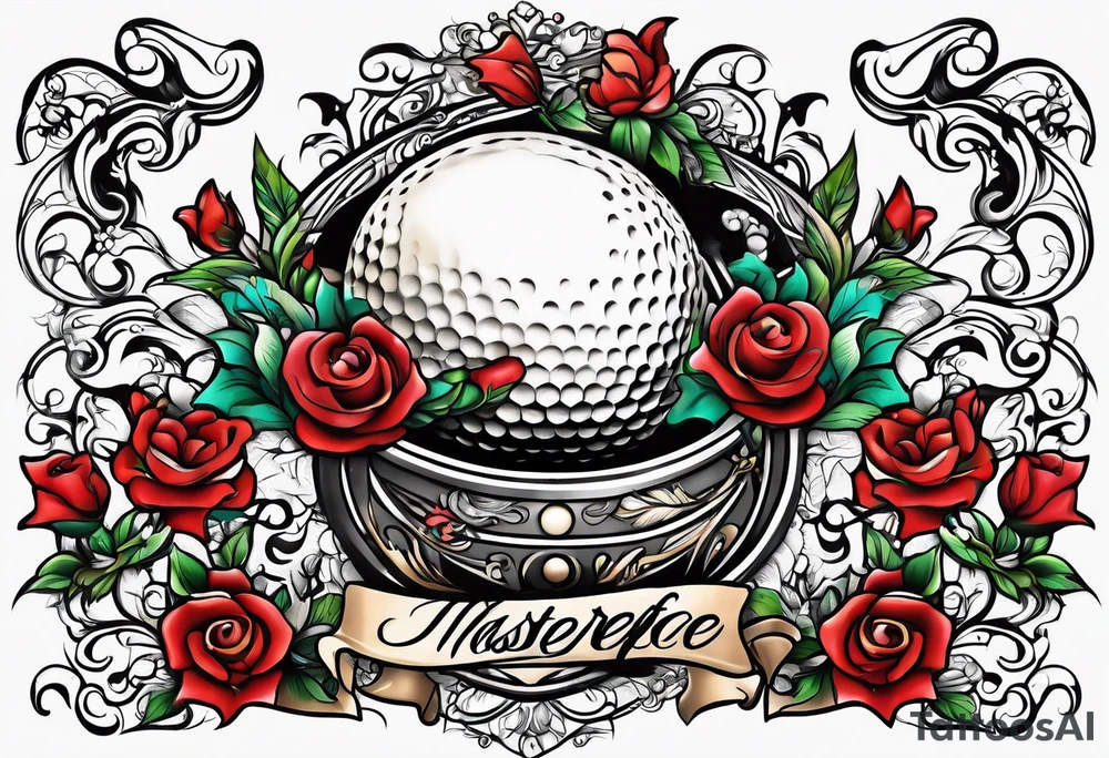 Dad golfing bowling softball flowers tattoo idea