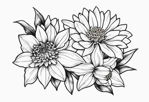 chrysanthemum and daffodil tattoo idea