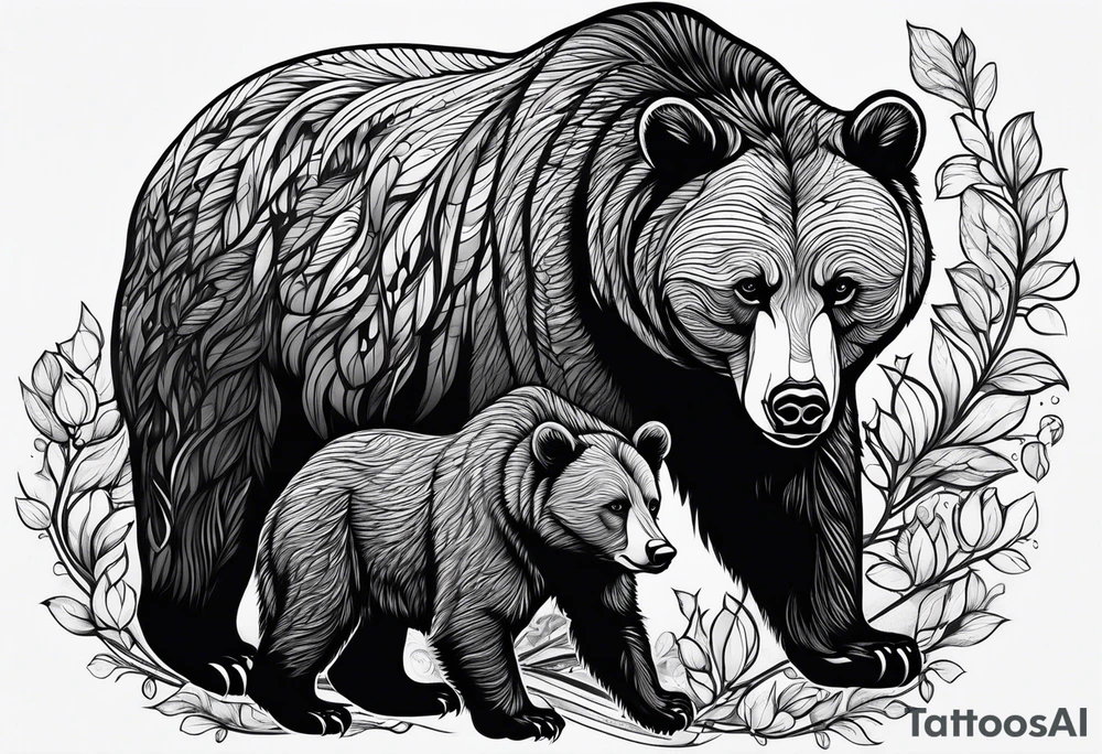 mamma bear and cub tattoo idea