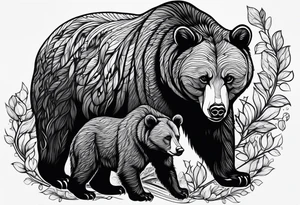 mamma bear and cub tattoo idea