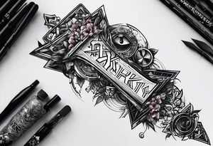 I need a tattoo design that prominently features the letters X and I while incorporating cyberpunk elements. The tattoo will be placed on the wrist. tattoo idea