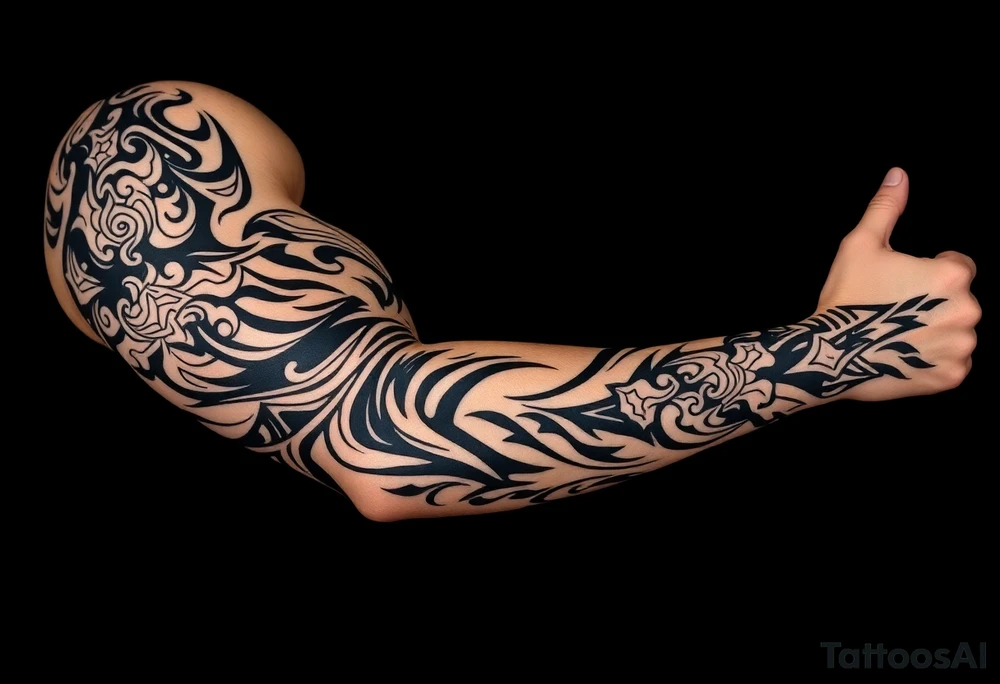bold line ornamentaali tattoo idea