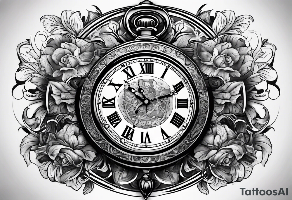 Time, money, clock, masculine tattoo idea