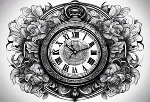 Time, money, clock, masculine tattoo idea
